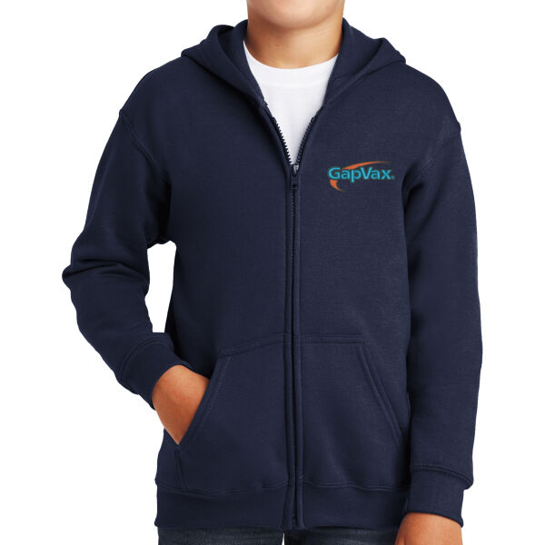 EMB - Youth Heavy Blend  Full Zip Hooded Sweatshirt Thumbnail